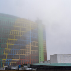 A view of buildings from the top of Genting highland, Foggy view of Genting Highlands outdoor theme...