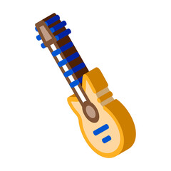 Guitar Icon Vector. Isometric Guitar Sign. Color Isolated Symbol Illustration