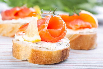 Mini salmon sandwiches
