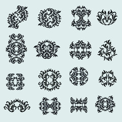 set of decorative elements