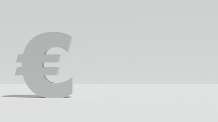 euro symbol 3d type in white isolated backdrop 