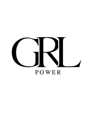 Girl power typography, shirt print design.