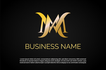 M Monogram Logo Template - obrazy, fototapety, plakaty