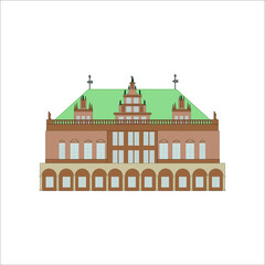 town hall of the city of bremen in germany. illustration for web and mobile design.