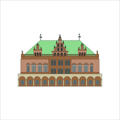 Fototapeta premium town hall of the city of bremen in germany. illustration for web and mobile design.