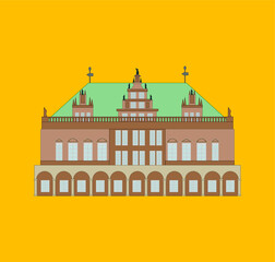 Obraz premium town hall of the city of bremen in germany. illustration for web and mobile design.