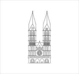 vector cathedral, city of bremen in germany. illustration for web and mobile design.