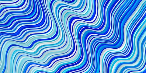 Light BLUE vector template with curved lines. Illustration in abstract style with gradient curved.  Pattern for websites, landing pages.