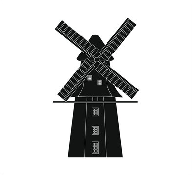 mill of the city of bremen in germany. illustration for web and mobile design.