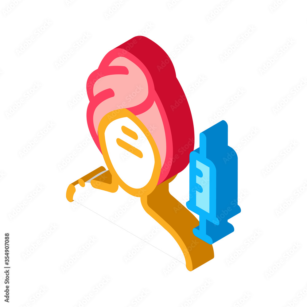Poster injection into problem areas of face icon vector. isometric injection into problem areas of face sig