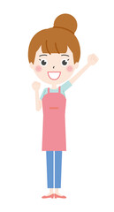 やる気に満ち溢れる主婦のイラスト2