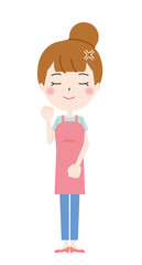 静かに怒りに震える主婦のイラスト2