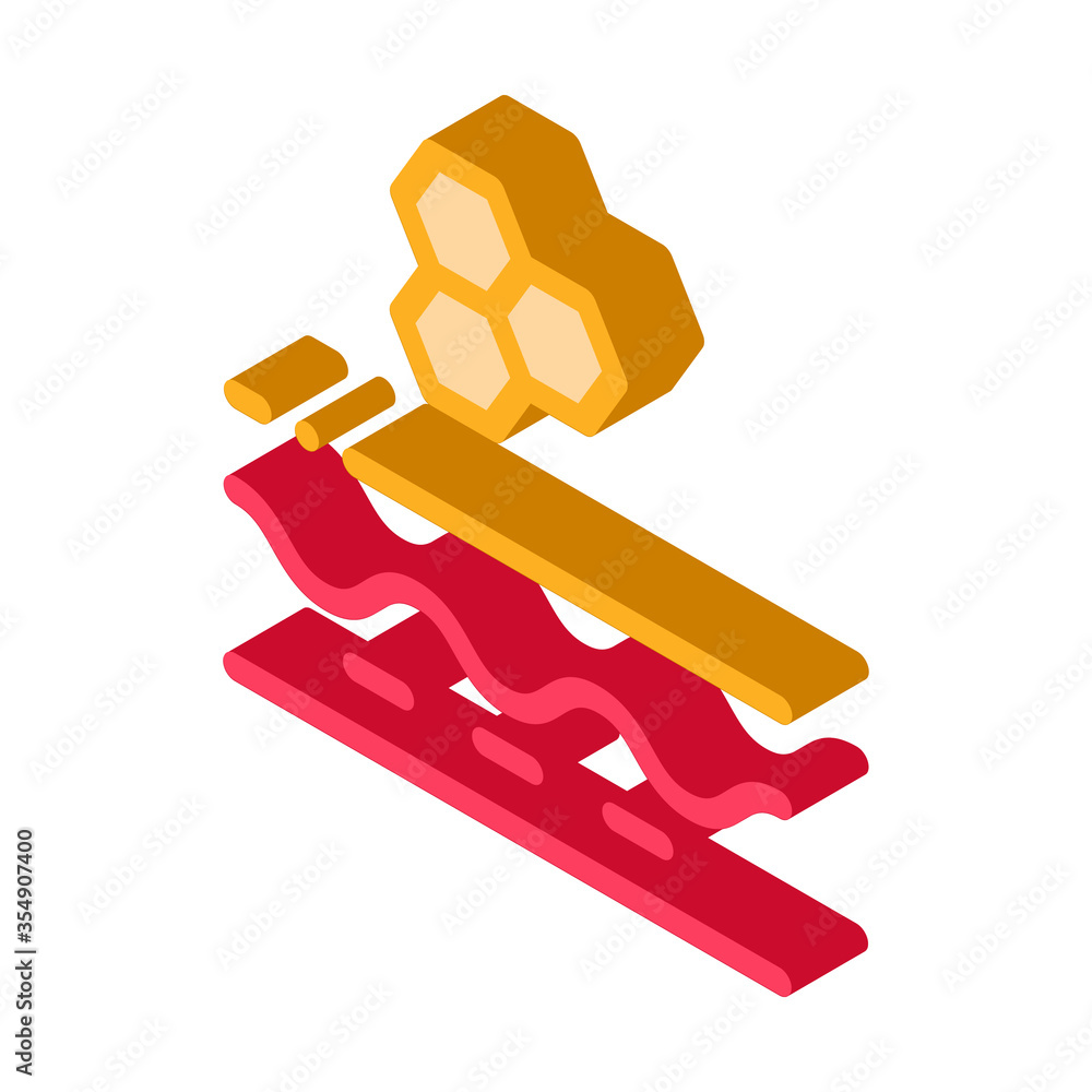 Poster particle structure of cream icon vector. isometric particle structure of cream sign. color isolated 