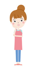 考え込む主婦のイラスト2