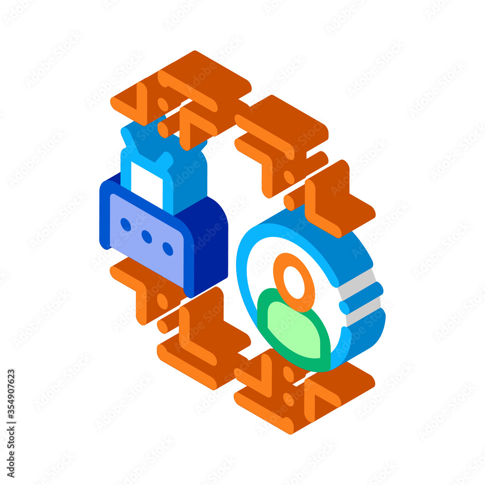 Poster human automation in robot icon vector. isometric human automation in robot sign. color isolated symb