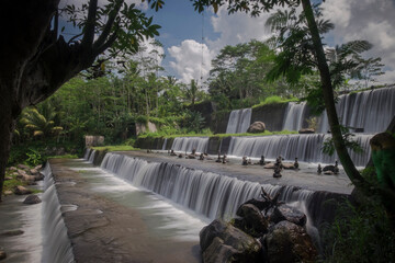 (Grojogan Watu Purbo) Watu Purbo waterfall is a multi-storey river dam and is one of the tourist destinations in Sleman, Yogyakarta.