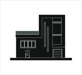 modern house. illustration for web and mobile design.