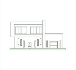 modern house. illustration for web and mobile design.