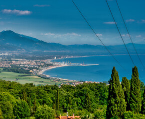 aerial view of marina di carrara in tuscany