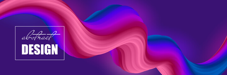 Colorful abstract background with futuristic gradient waves. Trendy illustration for business poster, web banner, landing page or cover