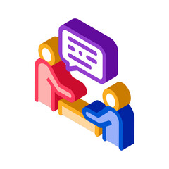 dialogue of two people icon vector. isometric dialogue of two people sign. color isolated symbol illustration