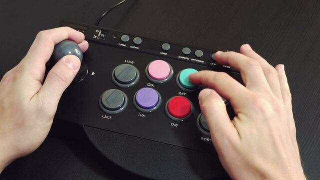 Hand play with arcade pad control