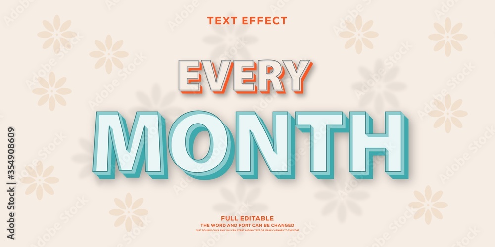 Poster modern vibrant 3d text effect and editable font style