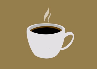 cup of coffee on colored background illustration 
