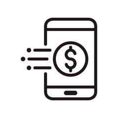 Mobile banking icon in trendy outline style design. Vector graphic illustration. Suitable for website design, logo, app, and ui. Editable vector stroke. EPS 10.
