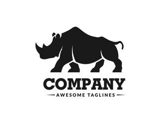 simple modern rhino logo vector illustration © krustovin