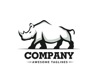 simple modern rhino logo vector illustration