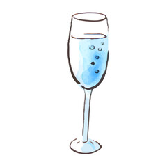 夏のイラスト：シャンパン