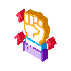 gather all your strength icon vector. isometric gather all your strength sign. color isolated symbol illustration