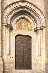Fototapeta na wymiar Doors Main Entrance temple in Italy