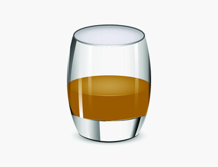 glass of beer on white