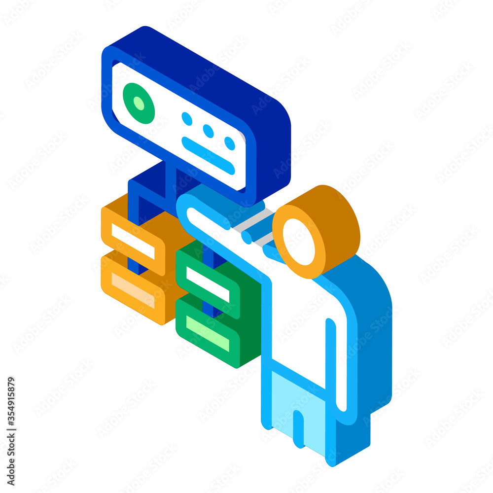 Poster gradual algorithm icon vector. isometric gradual algorithm sign. color isolated symbol illustration