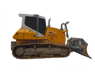 Crawler Excavator. Digger hydraulic excavator with dipper isolated on white background
