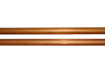 copper metal pipe on white background