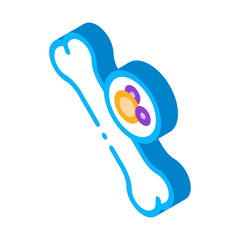 human bone icon vector. isometric human bone sign. color isolated symbol illustration