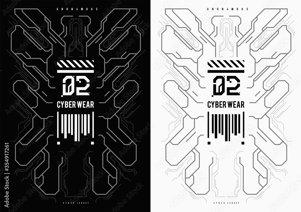 Poster cyberpunk futuristic poster. tech abstract poster template with hud elements. modern flyer for web a