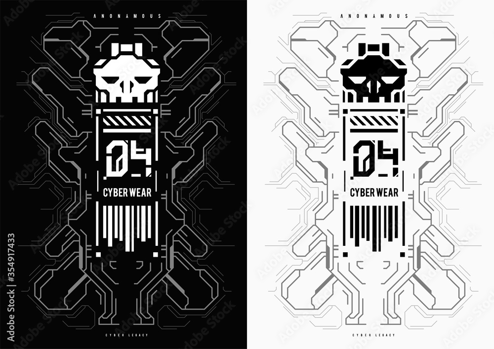 Poster cyberpunk futuristic poster. tech abstract poster template with hud elements. modern flyer for web a