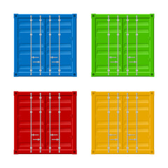 Realistic 3d Detailed Cargo Container Set. Vector