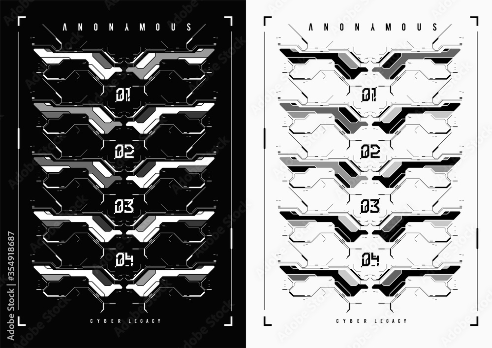Poster cyberpunk futuristic poster. tech abstract poster template with hud elements. modern flyer for web a