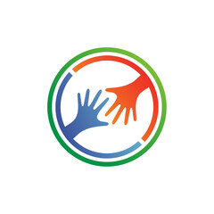 Hands for help logo, charity and foundation logo