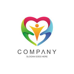 Hands and people logo in vector