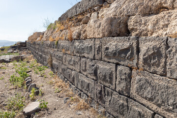 The ruins  of the Greek - Roman city of the 3rd century BC - the 8th century AD Hippus - Susita on the Golan Heights near the Sea of Galilee - Kineret, Israel