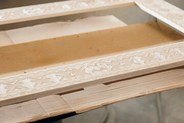 Peeled wooden product before painting