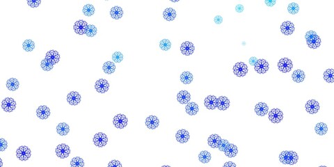 Light BLUE vector natural backdrop with flowers.