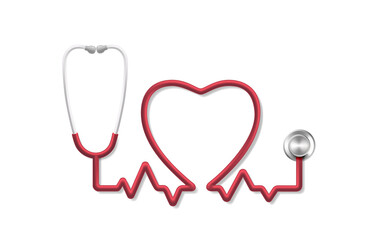 Stethoscope heart pulse, tool medical diagnosis, sign health.