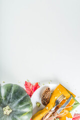 Autumn cutlery background